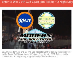 Enter to Win 2 VIP Tickets to Pepsi Gulf Coast Jam + 2 Night Stay from By The Sea Resorts