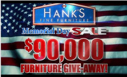 Hanks Fine Furniture Memorial Weekend Giveaway