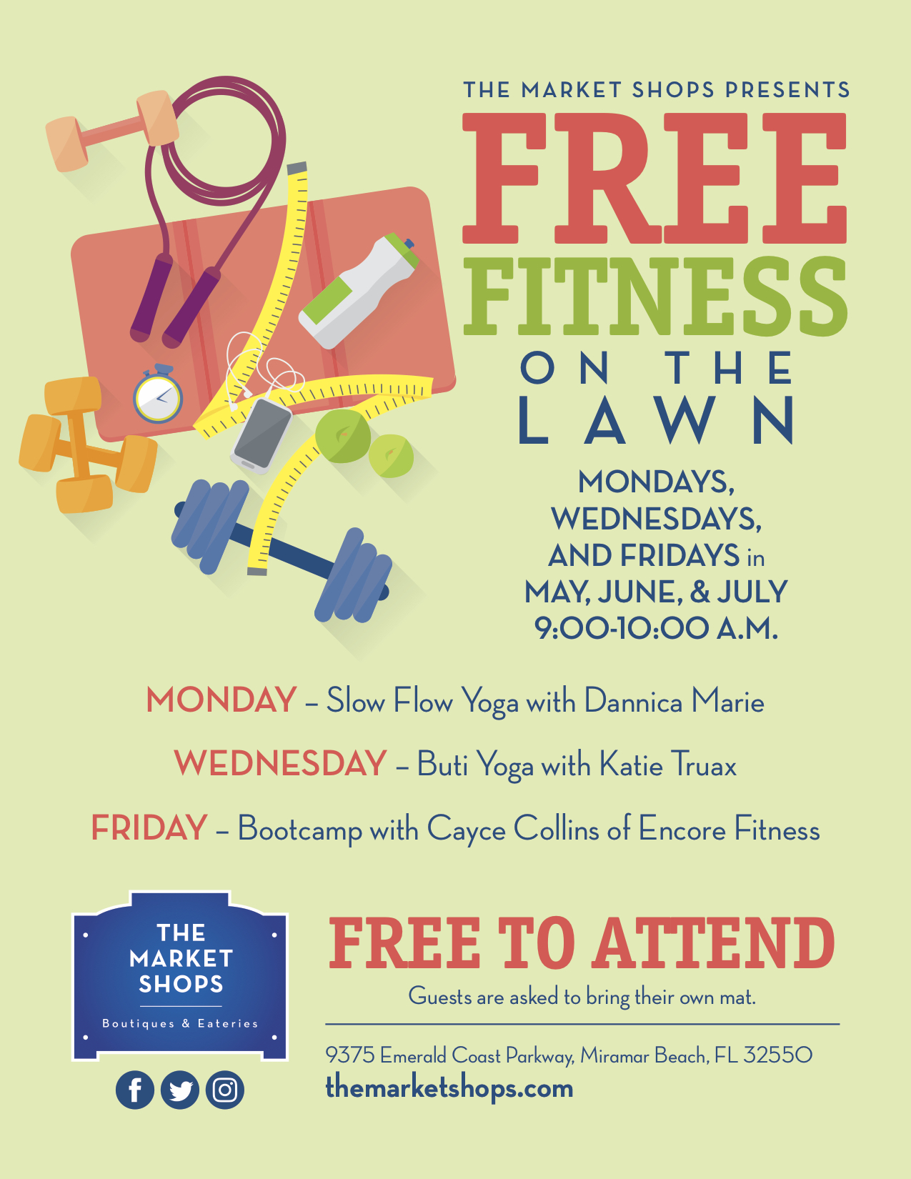 The Market Shops Announce Free Fitness on the Lawn