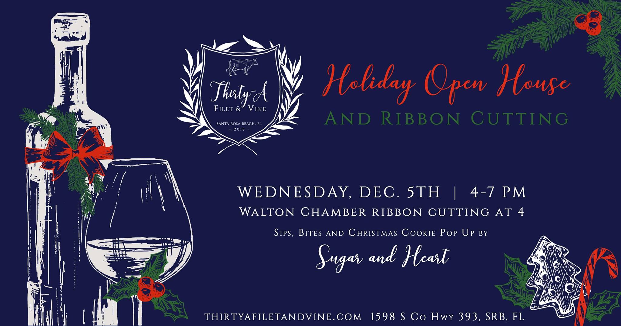 Thirty A Filet & Vine to host holiday open house, ribbon cutting