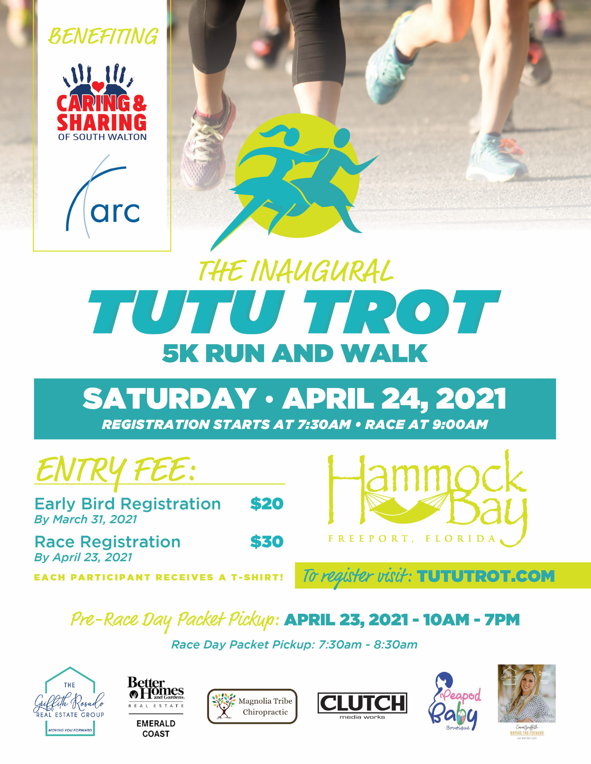 The Inaugural Tutu Trot 5k Run/Walk in Hammock Bay To Benefit ARC of Walton County and Caring and Sharing