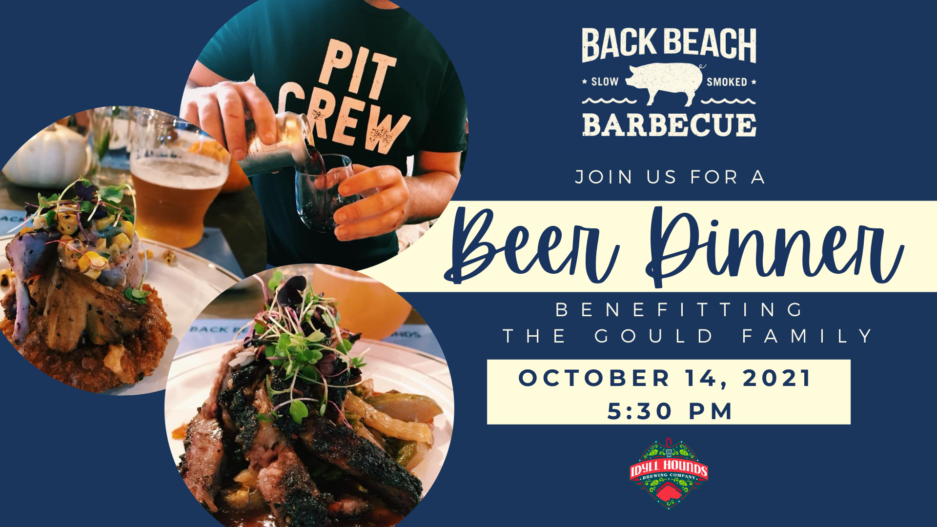 Back Beach Barbecue and Idyll Hounds Brewing Company to Host Beer Dinner Benefiting Local Family