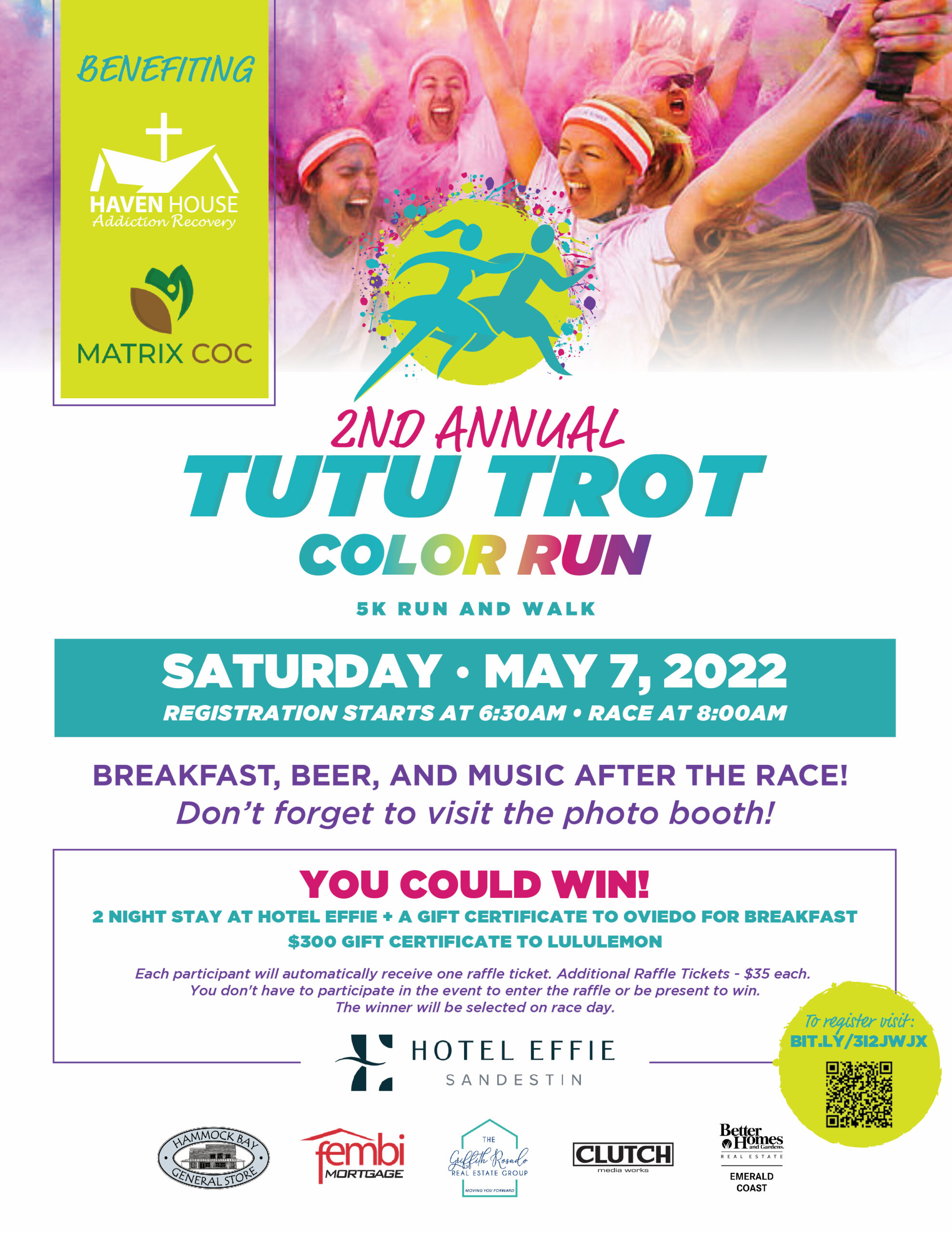 The 2nd Annual Tutu Trot 5k Color Run/Walk in Hammock Bay To Benefit Haven House and Matrix Community Outreach Center