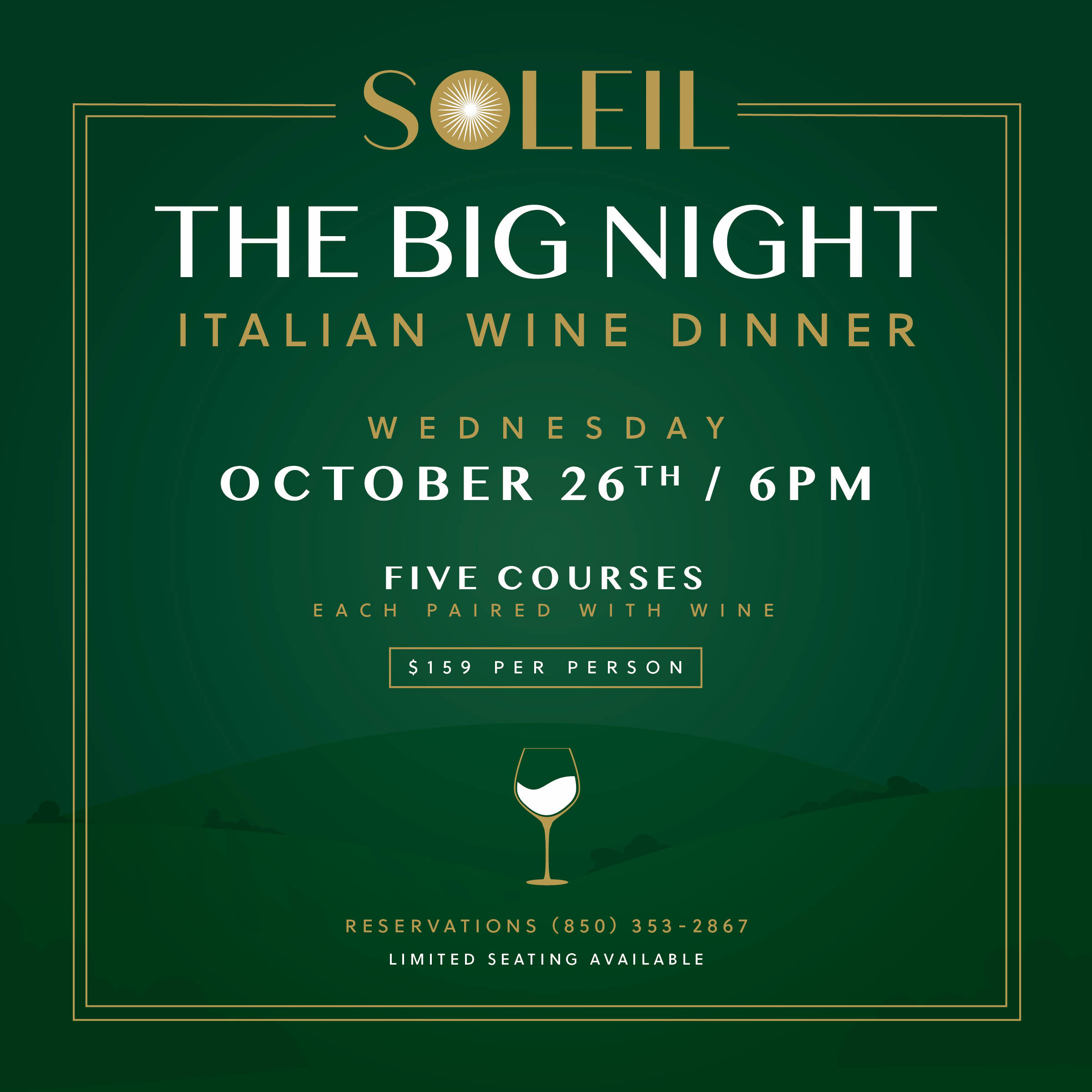 Soleil to Host The Big Night   An Italian Wine Dinner with Chef and Sommelier Michael Sichel
