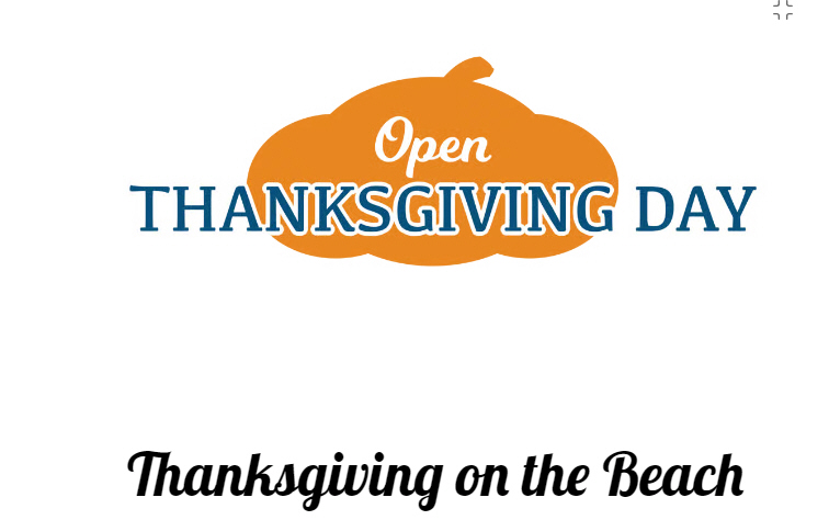 Saltwater Restaurants, Inc. Announces Thanksgiving Day Dining Options at Multiple Locations