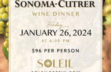 Soleil to Host a Sonoma Cutrer Wine Dinner