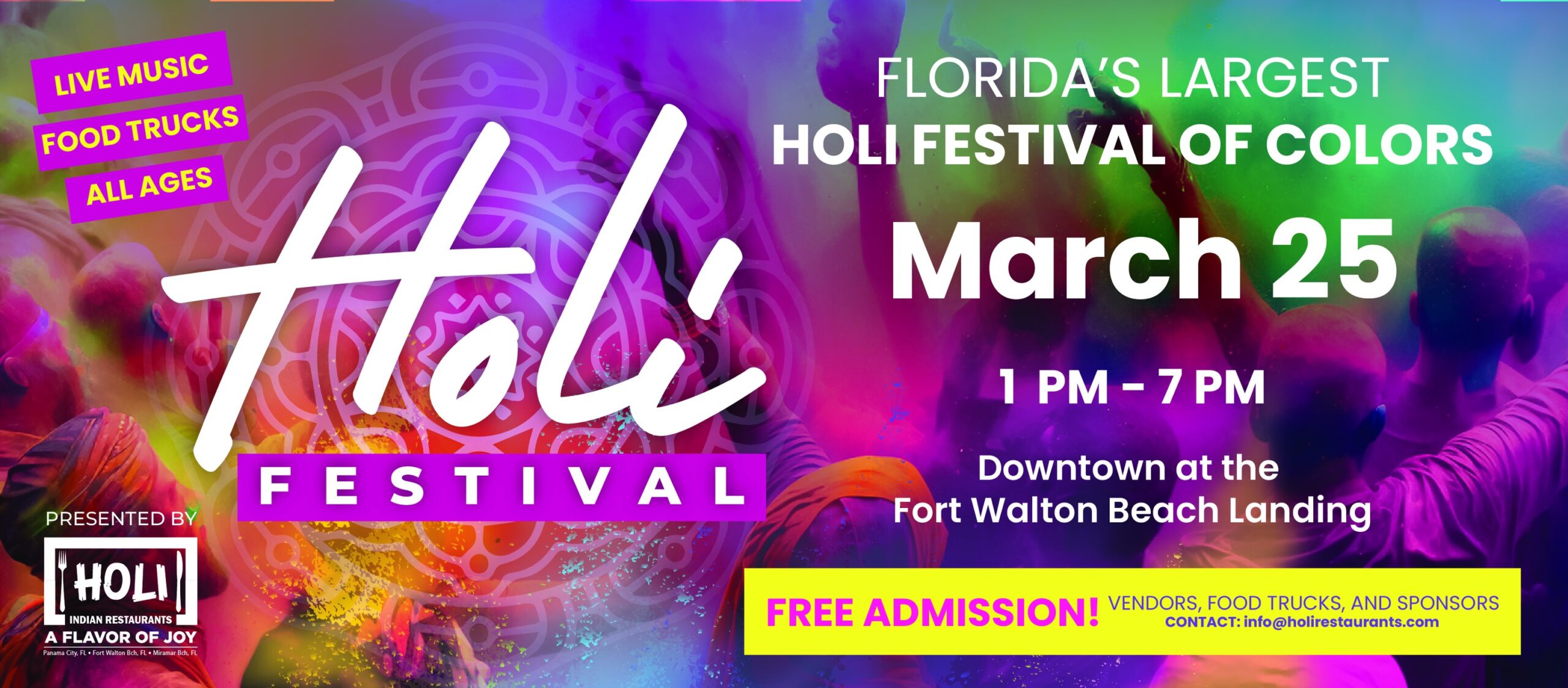 Holi Festival of Colors March 25th
