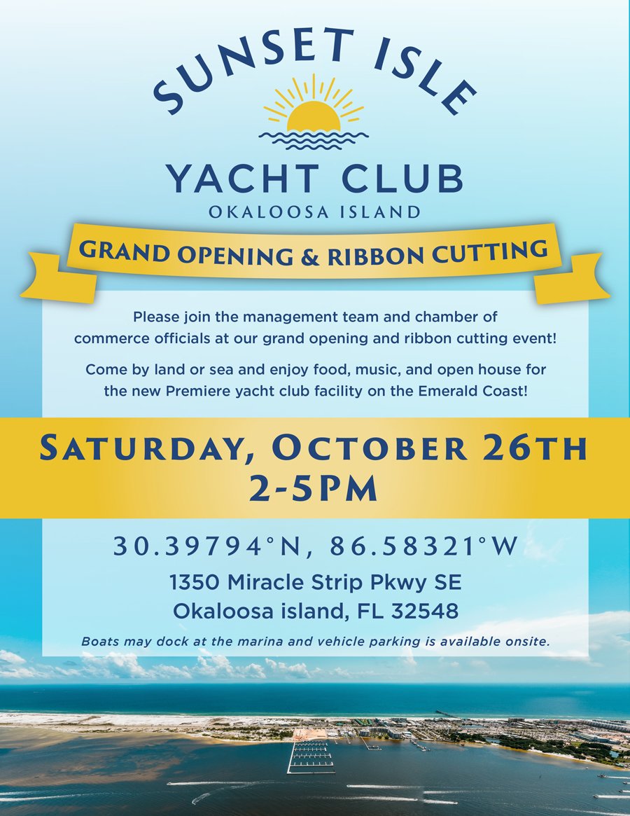 Sunset Isle Yacht Club to Host Grand Opening and Ribbon Cutting with Local Chamber