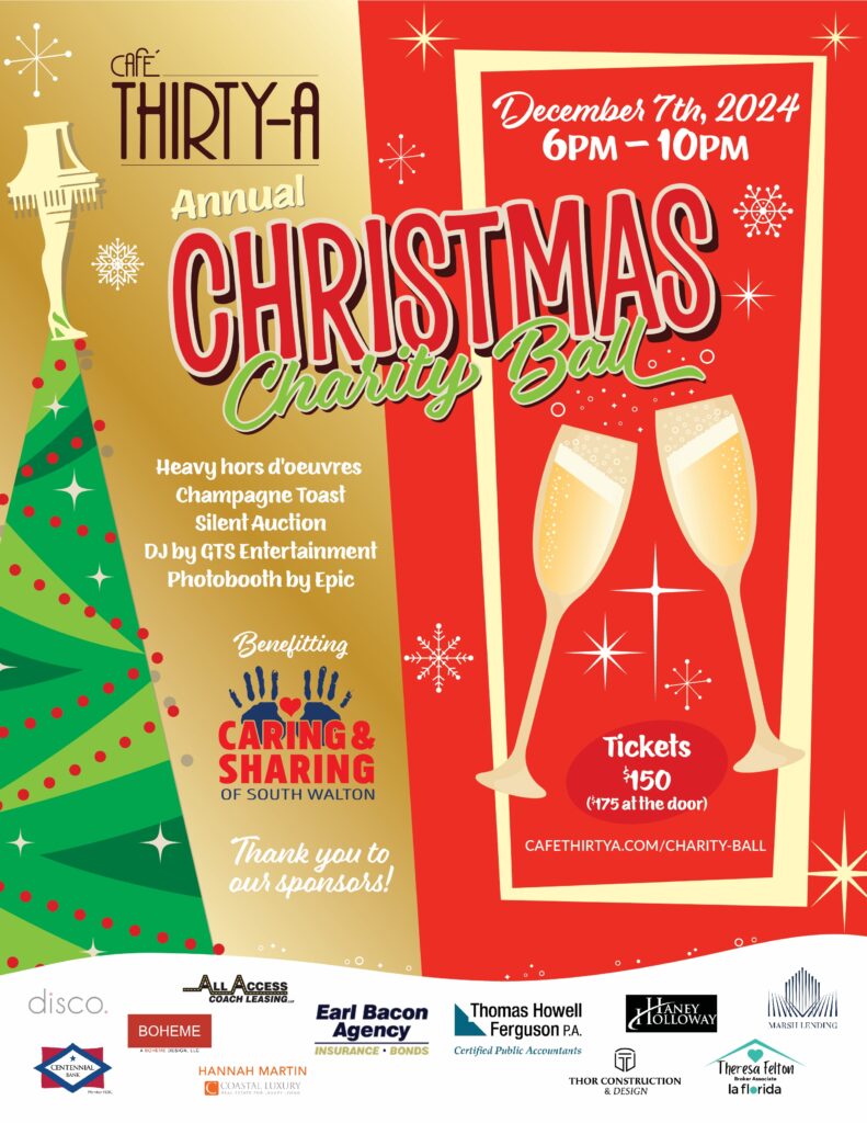 Café Thirty-A to Host Annual Christmas Charity Ball in December