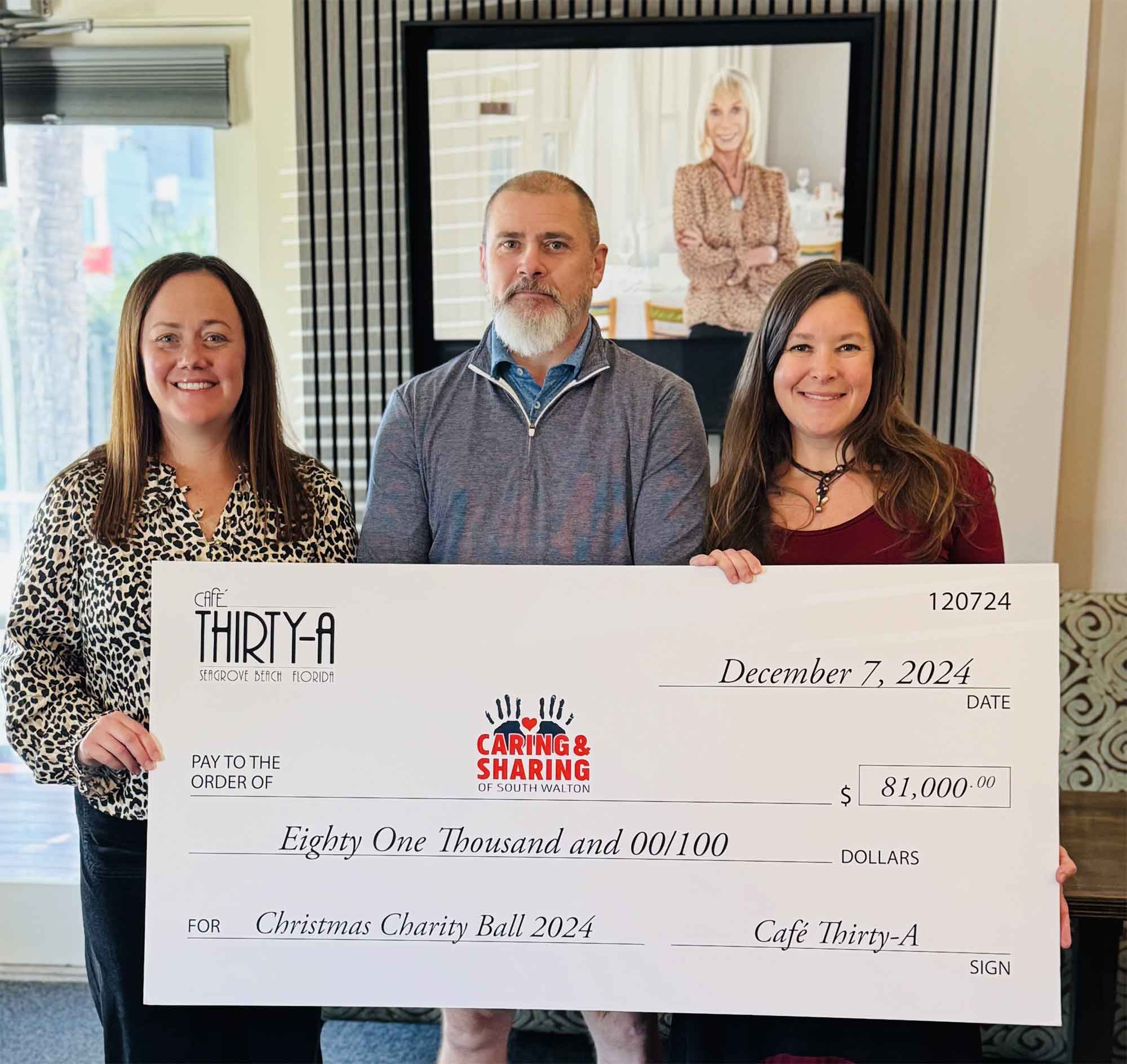 Café Thirty-A Raises Record-Breaking $81,000 for Caring and Sharing of South Walton