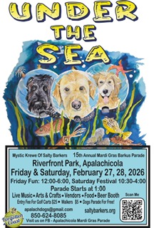 Celebrate the 15th Annual Apalachicola Mardi Gras Barkus Parade & Festival