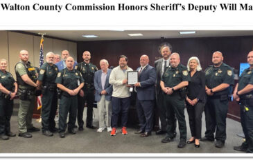 Walton County Commission Honors Sheriff’s Deputy Will May