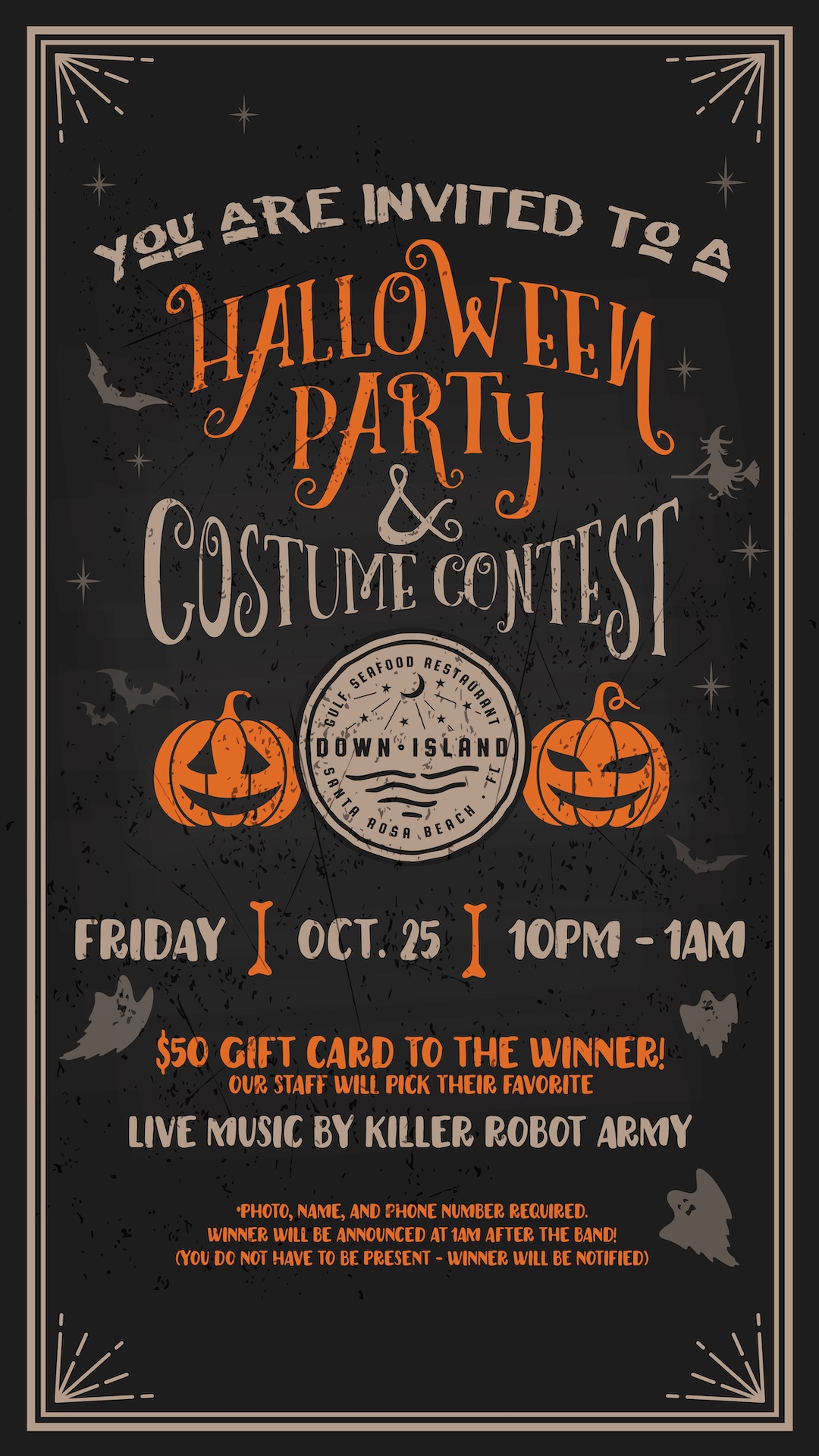 Down Island Gulf Seafood Restaurant - 2nd Annual Halloween Party and Costume Contest