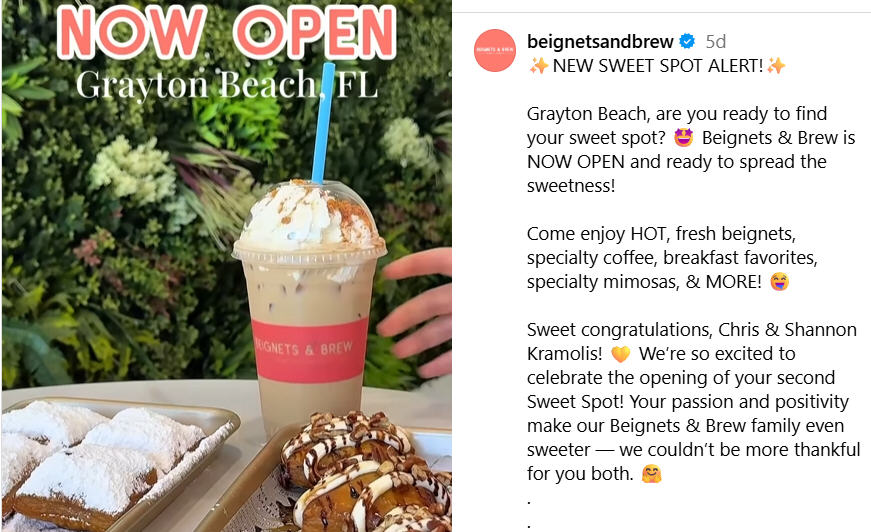 Beignets & Brew Grayton Beach  RIBBON CUTTING